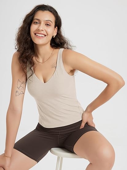 ZREEY Tank Bra for Women U Back Yoga Crop Top
