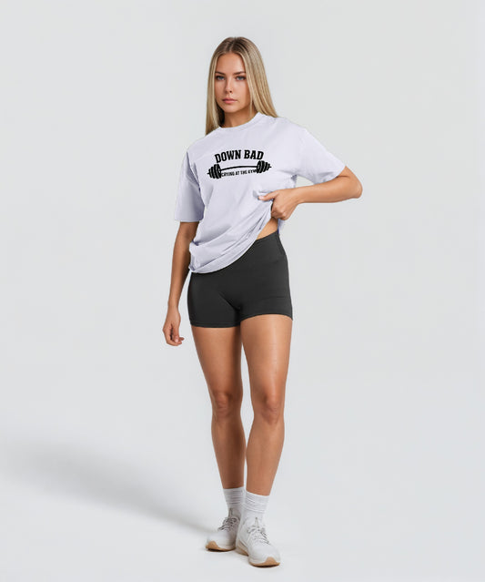 Omni Motion Graphic Tees-Down Bad Crying at The Gym Slogan Workout Tops